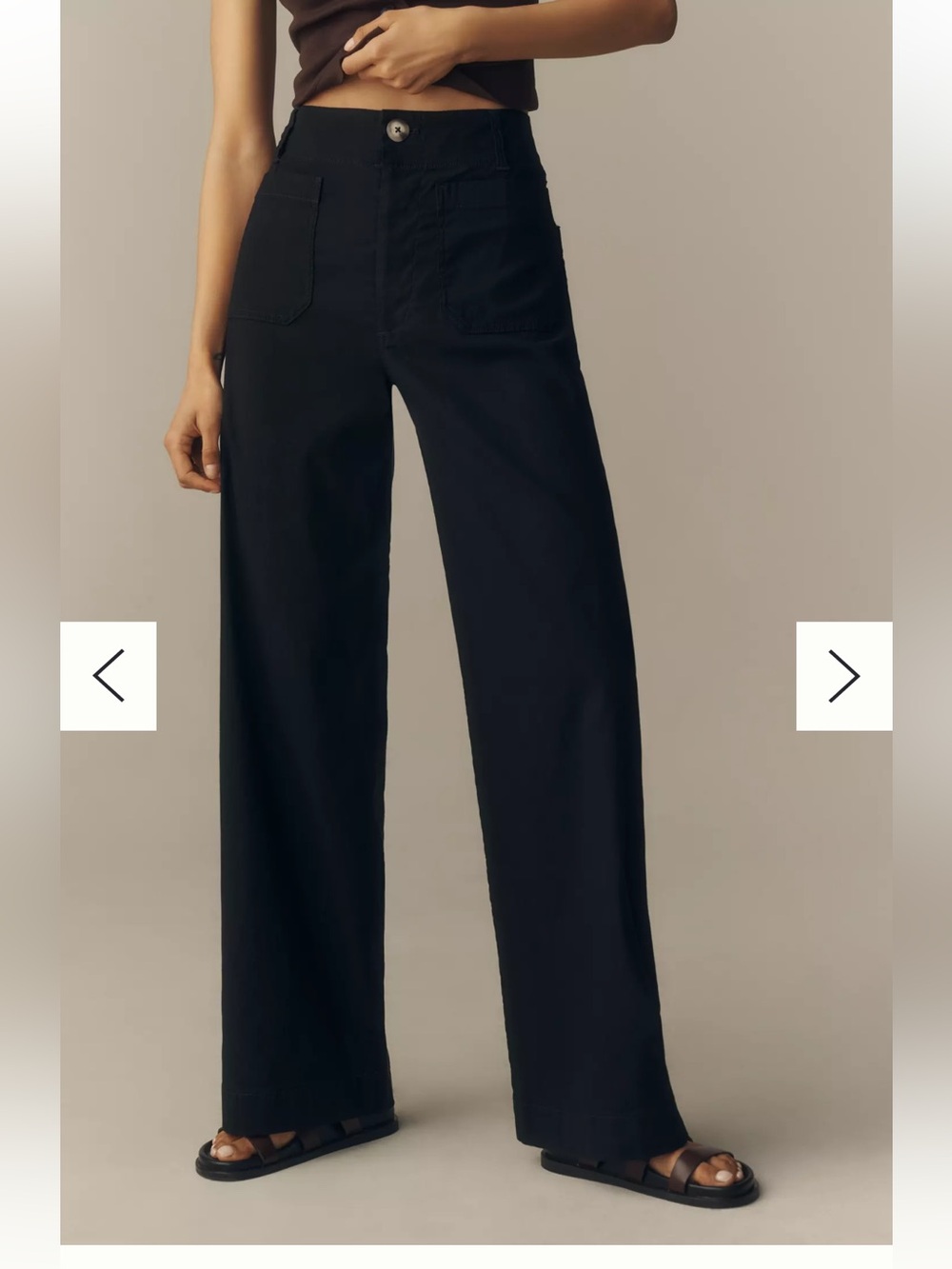 Anthropologie Colette High-Rise Wide-Leg Full-Length Pants Magic Fabric 29 black - Picture 5 of 15